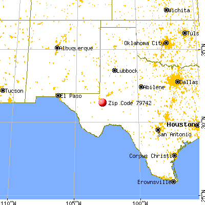 Grandfalls, TX (79742) map from a distance