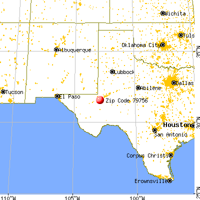 Monahans, TX (79756) map from a distance