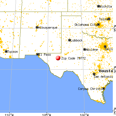Pecos, TX (79772) map from a distance