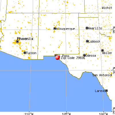 Clint, TX (79836) map from a distance