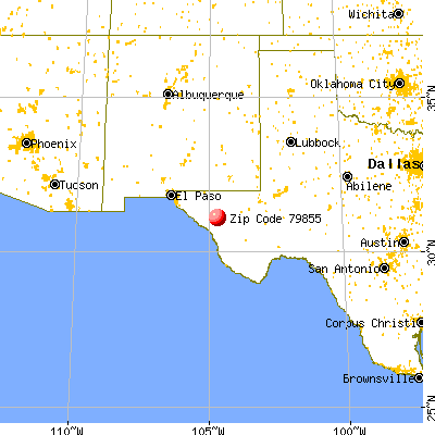 Van Horn, TX (79855) map from a distance