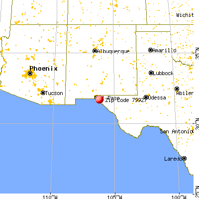 Socorro, TX (79927) map from a distance