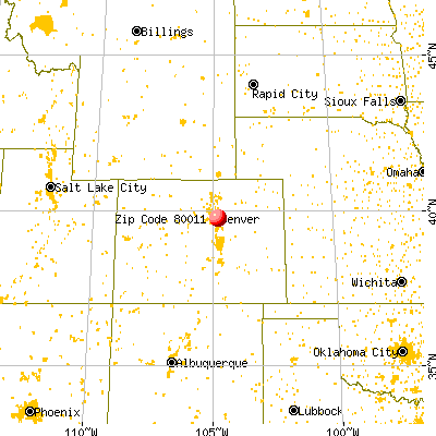 Aurora, CO (80011) map from a distance