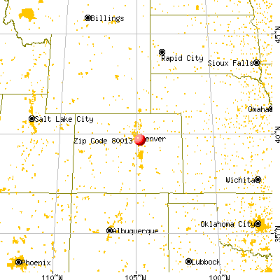 Aurora, CO (80013) map from a distance