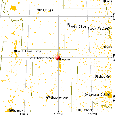 Louisville, CO (80027) map from a distance