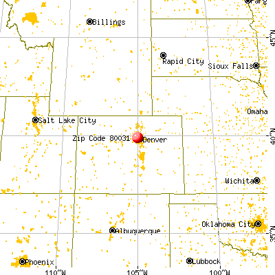 Westminster, CO (80031) map from a distance