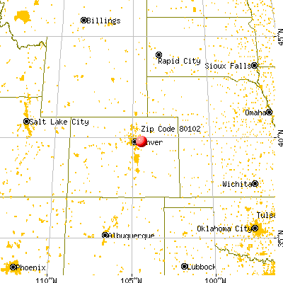Brick Center, CO (80102) map from a distance