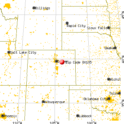 Deer Trail, CO (80105) map from a distance