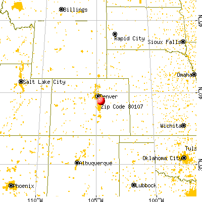 Elizabeth, CO (80107) map from a distance