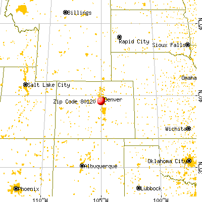 Littleton, CO (80120) map from a distance