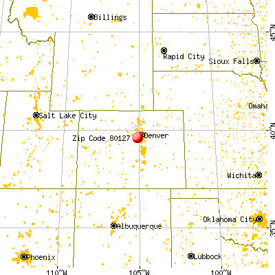Dakota Ridge, CO (80127) map from a distance