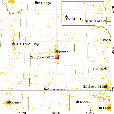Woodmoor, CO (80132) map from a distance
