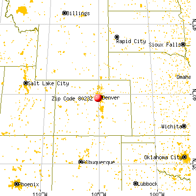 Lakewood, CO (80232) map from a distance