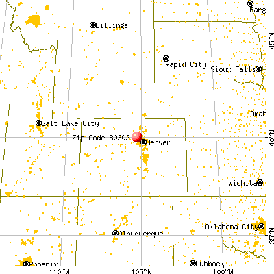 Lazy Acres, CO (80302) map from a distance