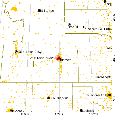 Boulder, CO (80304) map from a distance