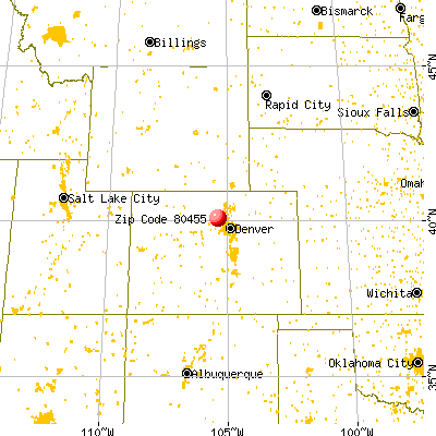 Jamestown, CO (80455) map from a distance