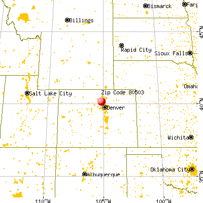 Longmont, CO (80503) map from a distance