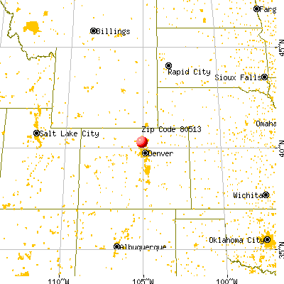 Berthoud, CO (80513) map from a distance