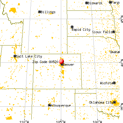 Firestone, CO (80520) map from a distance