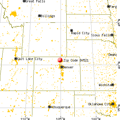 Fort Collins, CO (80521) map from a distance