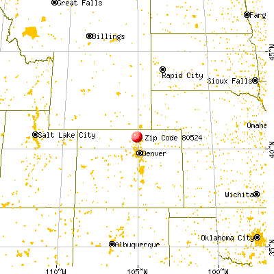 Fort Collins, CO (80524) map from a distance