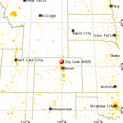 Fort Collins, CO (80525) map from a distance