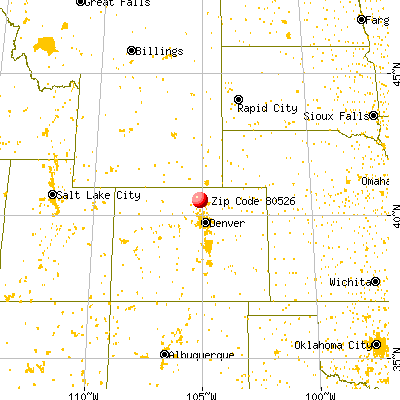 Fort Collins, CO (80526) map from a distance