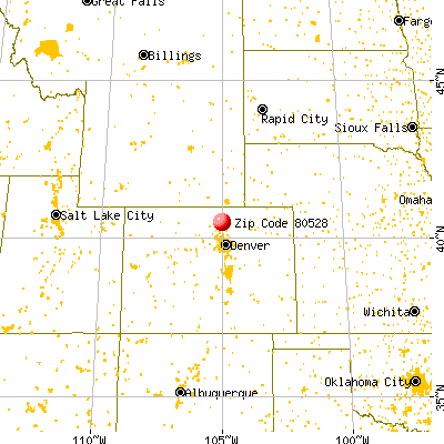 Fort Collins, CO (80528) map from a distance