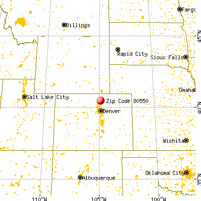 Windsor, CO (80550) map from a distance