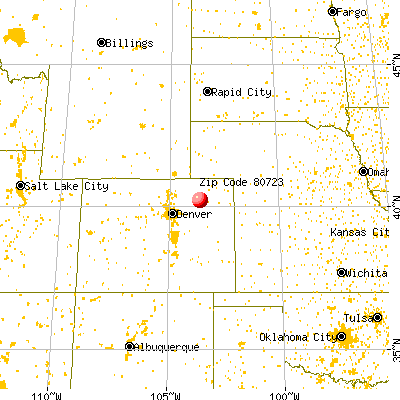 Brush, CO (80723) map from a distance