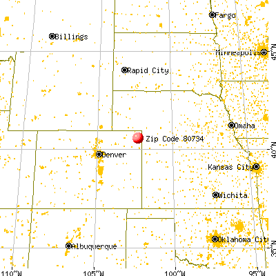Holyoke, CO (80734) map from a distance