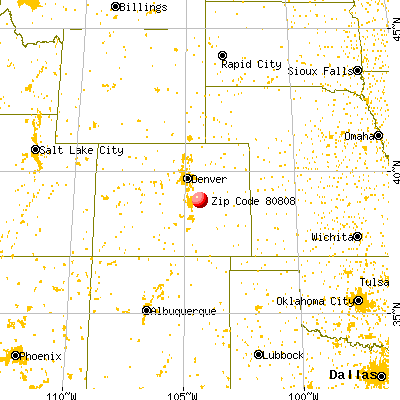 Ellicott, CO (80808) map from a distance