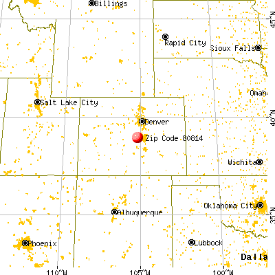 Midland, CO (80814) map from a distance
