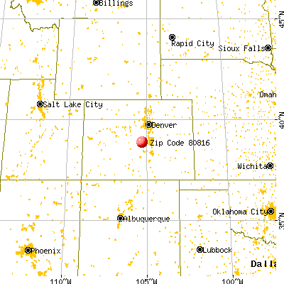Florissant, CO (80816) map from a distance