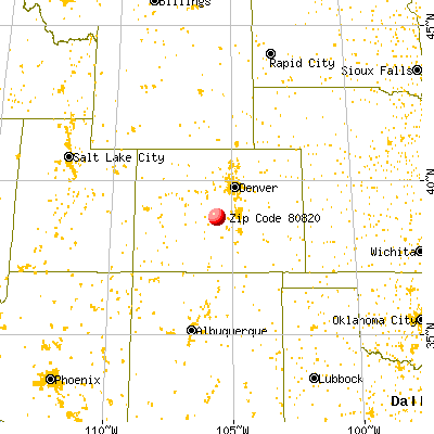 Guffey, CO (80820) map from a distance
