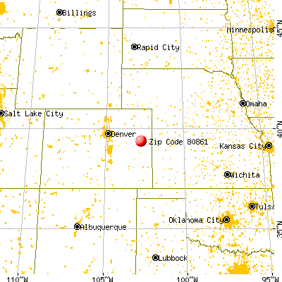 Vona, CO (80861) map from a distance