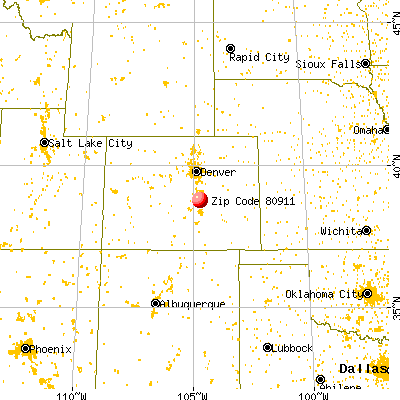 Security-Widefield, CO (80911) map from a distance