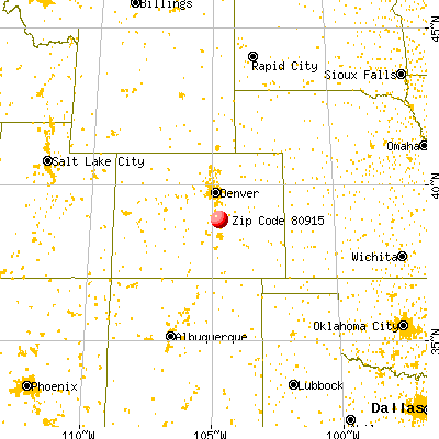 Cimarron Hills, CO (80915) map from a distance