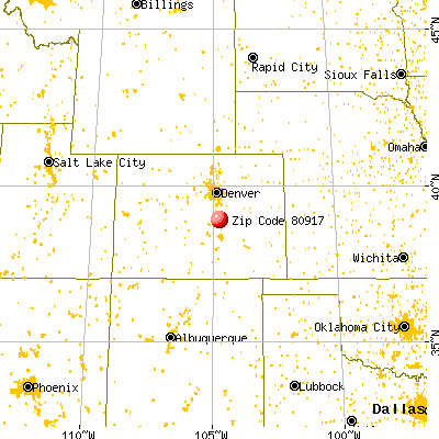 Colorado Springs, CO (80917) map from a distance