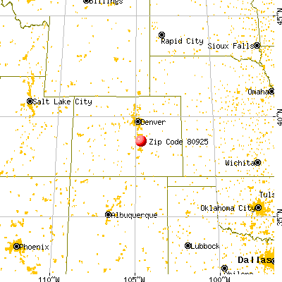 Colorado Springs, CO (80925) map from a distance