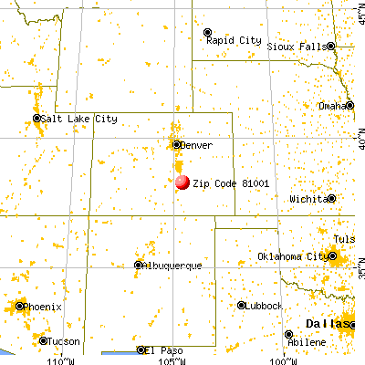 Pueblo, CO (81001) map from a distance