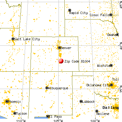 Pueblo, CO (81004) map from a distance