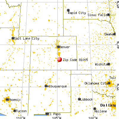 Pueblo, CO (81005) map from a distance