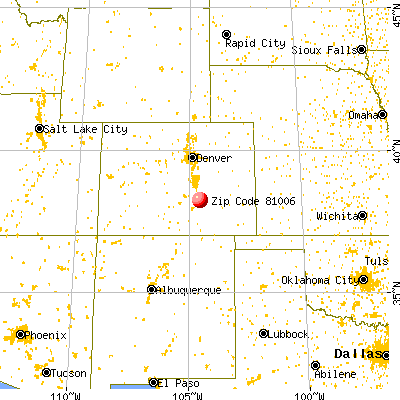 Pueblo, CO (81006) map from a distance