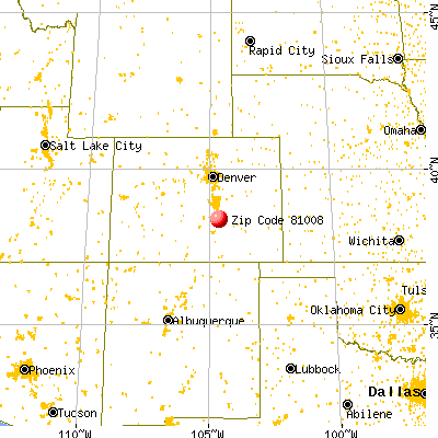 Pueblo, CO (81008) map from a distance