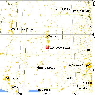 Beulah Valley, CO (81023) map from a distance