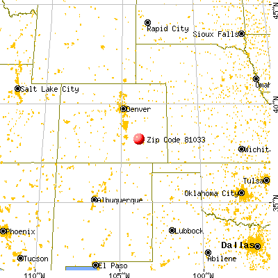 Crowley, CO (81033) map from a distance