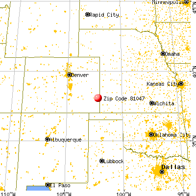 Holly, CO (81047) map from a distance