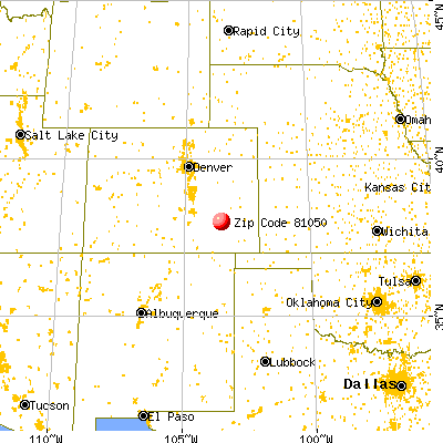 La Junta, CO (81050) map from a distance