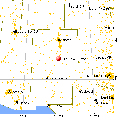 La Veta, CO (81055) map from a distance